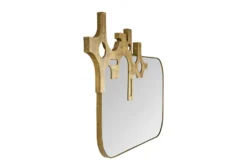 Casa Padrino Luxus Wandspiegel Bronzefarben 81 x 2,5 x H. 54 cm - Spiegel Savage mit Aluminiumrahmen in Bronzeoptik - Luxus Deko Accessoires