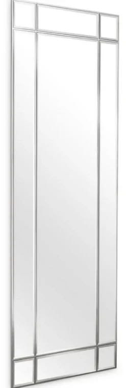 Casa Padrino Luxus Wandspiegel Silber 78,5 x 3,5 x H. 215,5 cm - Wohnzimmer Spiegel - Schlafzimmer Spiegel - Garderoben Spiegel - Luxus Möbel