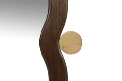 Casa Padrino Luxus Wandspiegel Braun / Gold 73,5 x 3 x H. 105 cm - Großer Wandspiegel Touma XL mit Rahmen aus Mindi-Holz und Messing - Luxus Deko Accessoires