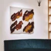 Casa Padrino Luxus Wandteppich Weiß / Bunt 120 cm - Handgewebter Wandteppich aus Schurwolle - Luxus Wanddeko Accessoires