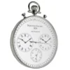 Casa Padrino Luxus Wanduhr Silber 51 x 5 x H. 52 cm - Runde Wanduhr im Design einer antiken Taschenuhr