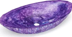 Casa Padrino Luxus Waschbecken Schale Lila / Blau 60,9 x 29,7 x H. 11,9 cm - Handgefertigtes Beton Waschbecken - Badezimmer Accessoires - Luxus Badezimmer Zubehör