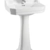 Casa Padrino Luxus Waschbecken mit Sockel, Jugendstil Design, Weiß, 56 x 47 x H. 96 cm