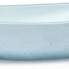 Casa Padrino Luxus Waschbecken Schale Hellblau 60,9 x 29,7 x H. 11,9 cm - Handgefertigtes Beton Waschbecken - Badezimmer Accessoires - Luxus Badezimmer Zubehör