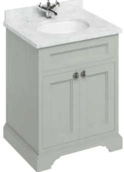 Casa Padrino Luxus Waschschrank / Waschtisch mit Marmorplatte und 2 Türen 67 x 55 x H. 93 cm