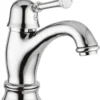 Casa Padrino Luxus Waschtischarmatur mit Swarovski Kristallglas Silber 16,5 cm - Einhand Waschtischbatterie