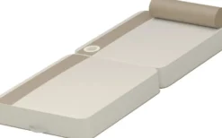 Casa Padrino Luxus Wasserliege Weiß / Taupe 190 x 80 x H. 17 cm - Wasserdichte Kunstleder Wasser Liege mit Kopfstütze und Getränkehalter - Sonnenliege - Hotel Pool Accessoires - Luxus Qualität