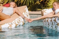 Casa Padrino Luxus Wasserliege - Poolliege Weiß / Beige 140 cm
