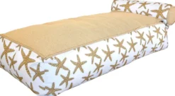 Casa Padrino Luxus Wasserliege mit Kopfstütze Weiß / Beige 180 cm
