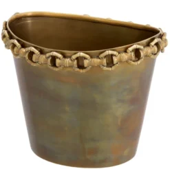 Casa Padrino Luxus Weinkühler Vintage Messing H. 21 cm - Champagnerkühler - Hotel Accessoires