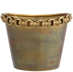 Casa Padrino Luxus Weinkühler Vintage Messing H. 21 cm - Champagnerkühler - Hotel Accessoires