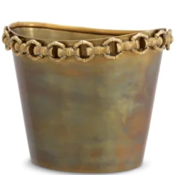 Casa Padrino Luxus Weinkühler Vintage Messing H. 21 cm - Champagnerkühler - Hotel Accessoires