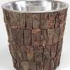 Casa Padrino Luxus Weinkühler Silber / Braun Ø 22 x H. 21 cm - Hotel & Restaurant Accessoires