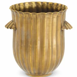 Casa Padrino Luxus Weinkühler Vintage Messing H. 23,5 cm - Champagnerkühler - Sektkühler - Hotel & Restaurant Accessoires