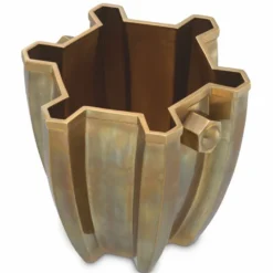 Casa Padrino Luxus Weinkühler Vintage Messing H. 25 cm - Champagnerkühler - Hotel Accessoires