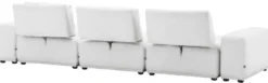 Casa Padrino Luxus Wohnlandschaft Weiß / Schwarz 340 x 159 x H. 83 cm - Wohnzimmer Sofa mit 6 Kissen - Luxus Qualität