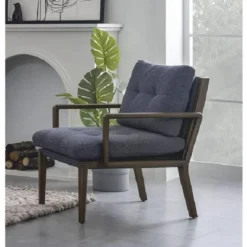 Casa Padrino Luxus Wohnzimmer & Hotel Sessel Blau / Braun 65 x 85 x H. 85 cm - Luxus Möbel