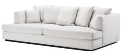 Casa Padrino Luxus Wohnzimmer Sofa Weiß / Schwarz 265 x 151 x H. 90 cm - Couch mit 7 Kissen - Luxus Wohnzimmermöbel