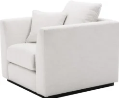 Casa Padrino Luxus Wohnzimmer Sessel Weiß / Schwarz 98 x 100 x H. 73 cm - Wohnzimmermöbel