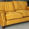 Casa Padrino Luxus Wohnzimmer Samt Sofa Gelb 175 cm - Luxus Möbel