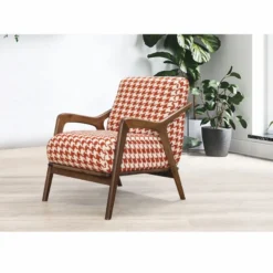 Casa Padrino Luxus Wohnzimmer & Hotel Sessel Rot / Weiß / Braun - Luxus Möbel