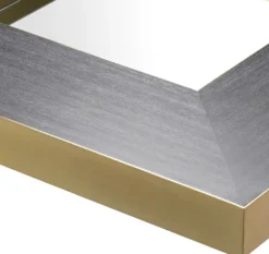 Casa Padrino Luxus Wohnzimmer Couchtisch Anthrazitgrau / Messingfarben 120 x 120 x H. 29,5 cm - Moderner quadratischer Wohnzimmertisch mit Spiegelglas - Luxus Wohnzimmer Möbel
