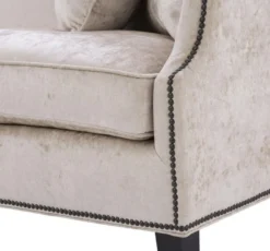 Casa Padrino Luxus Wohnzimmer Sofa Creme / Schwarz 220 x 98 x H. 90 cm - Limited Edition