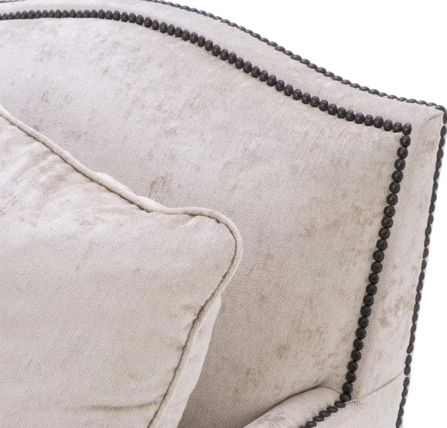 Casa Padrino Luxus Wohnzimmer Sofa Creme / Schwarz 220 x 98 x H. 90 cm - Limited Edition