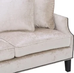 Casa Padrino Luxus Wohnzimmer Sofa Creme / Schwarz 220 x 98 x H. 90 cm - Limited Edition