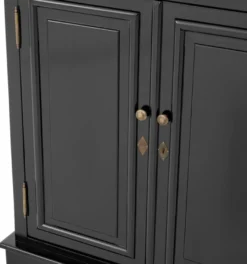Casa Padrino Luxus Wohnzimmerschrank Schwarz 90 x 38 x H. 230 cm - Limited Edition