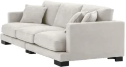 Casa Padrino Luxus Wohnzimmer Sofa Sandfarben / Schwarz 284 x 110 x H. 85 cm - Luxus Kollektion