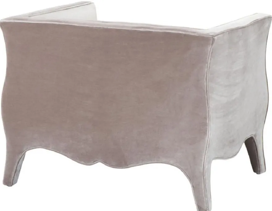Casa Padrino Luxus Wohnzimmer Samt Sessel Grau 100 x 79 x H. 75 cm - Wohnzimmermöbel