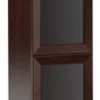 Casa Padrino Luxus Wohnzimmerschrank mit 2 Glastüren Dunkelbraun / Silber 45,4 x 44,2 x H. 225,6 cm - Luxus Kollektion