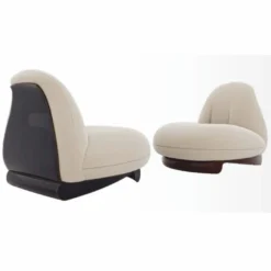 Casa Padrino Luxus Wohnzimmer & Hotel Samt Sessel Creme / Dunkelbraun - Luxus Möbel