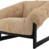 Casa Padrino Luxus Wohnzimmer & Hotel Sessel Beige / Schwarz H. 69 cm - Luxus Möbel