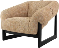 Casa Padrino Luxus Wohnzimmer & Hotel Sessel Beige / Schwarz H. 69 cm - Luxus Möbel