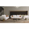 Casa Padrino Luxus Wohnzimmer & Hotel Sessel Weiß / Gold 115 cm - Luxus Möbel