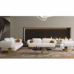 Casa Padrino Luxus Wohnzimmer & Hotel Sessel Weiß / Gold 115 cm - Luxus Möbel