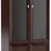 Casa Padrino Luxus Wohnzimmerschrank mit 4 Türen Dunkelbraun / Silber 90,6 x 44,2 x H. 225,6 cm - Luxus Kollektion