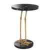 Casa Padrino Luxus Wohnzimmer Beistelltisch in gold Messing mit schwarzer Marmorplatte 41 x H. 62 cm - Limited Edition