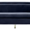 Casa Padrino Luxus Wohnzimmer Samtsofa Mitternachtsblau / Messingfarben 220 x 85 x H. 77 cm - Luxus Möbel
