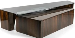 Casa Padrino Luxus Wohnzimmer Set Grau / Braun - 2 Sofas & 2 Sessel & 1 Couchtisch Set - Edle Wohnzimmermöbel - Luxus Möbel