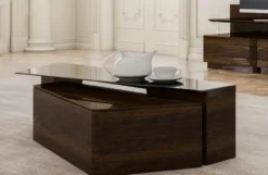 Casa Padrino Luxus Wohnzimmer Set Grau / Braun - 2 Sofas & 2 Sessel & 1 Couchtisch Set - Edle Wohnzimmermöbel - Luxus Möbel