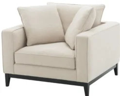 Casa Padrino Luxus Wohnzimmer Sessel Naturfarbig 116 x 106 x H. 94 cm - Luxus Möbel