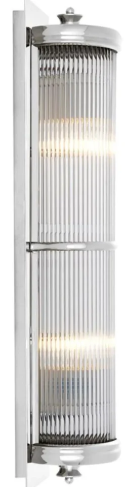 Casa Padrino Luxus Wohnzimmer Wandlampe Silber 13 x 11 x H. 52 cm - Luxus Kollektion