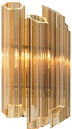 Casa Padrino Luxus Wohnzimmer Wandleuchte Gold 33 x 17 x H. 32,5 cm - Luxus Kollektion