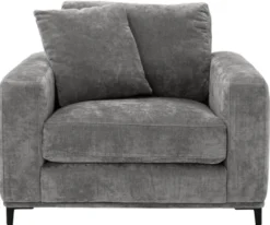 Casa Padrino Luxus Wohnzimmer Sessel Grau / Schwarz 105 x 102 x H. 80 cm - Wohnzimmermöbel