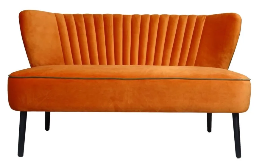 Casa Padrino Luxus Wohnzimmer Sofa Orange 129 x 75 x H. 73,5 cm - Designer Möbel