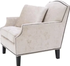 Casa Padrino Luxus Wohnzimmer Sessel Creme / Schwarz 79 x 98 x H. 90 cm - Limited Edition