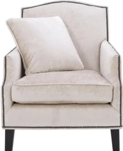 Casa Padrino Luxus Wohnzimmer Sessel Creme / Schwarz 79 x 98 x H. 90 cm - Limited Edition